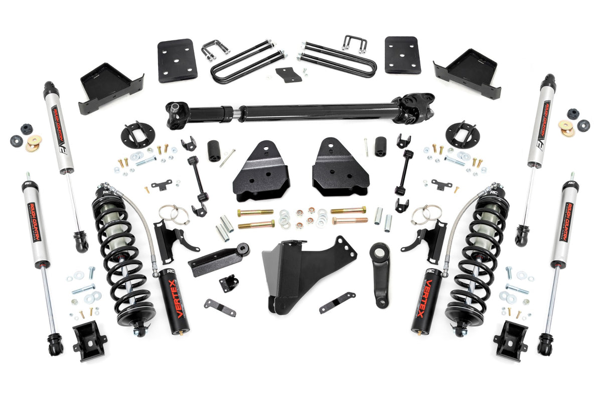 Rough Country 4.5 Inch Lift Kit | Ford F-250/F-350 Super Duty 4WD (2017-2022) - 3.5in Diameter / V2 Monotube Shocks / Yes