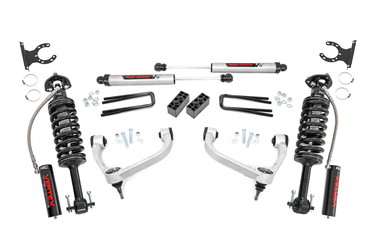 Rough Country 3 Inch Lift Kit | Ford F-150 4WD (2014-2020) - Aluminum / Vertex Coilovers w/V2 Rear Shocks
