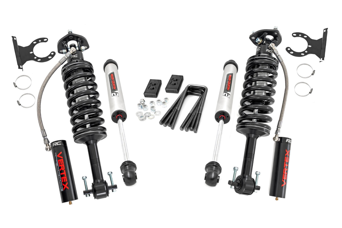 Rough Country 2 Inch Lift Kit | Lifted Struts | Ford F-150 4WD (2014-2020) - Vertex Coilovers w/V2 Rear Shocks