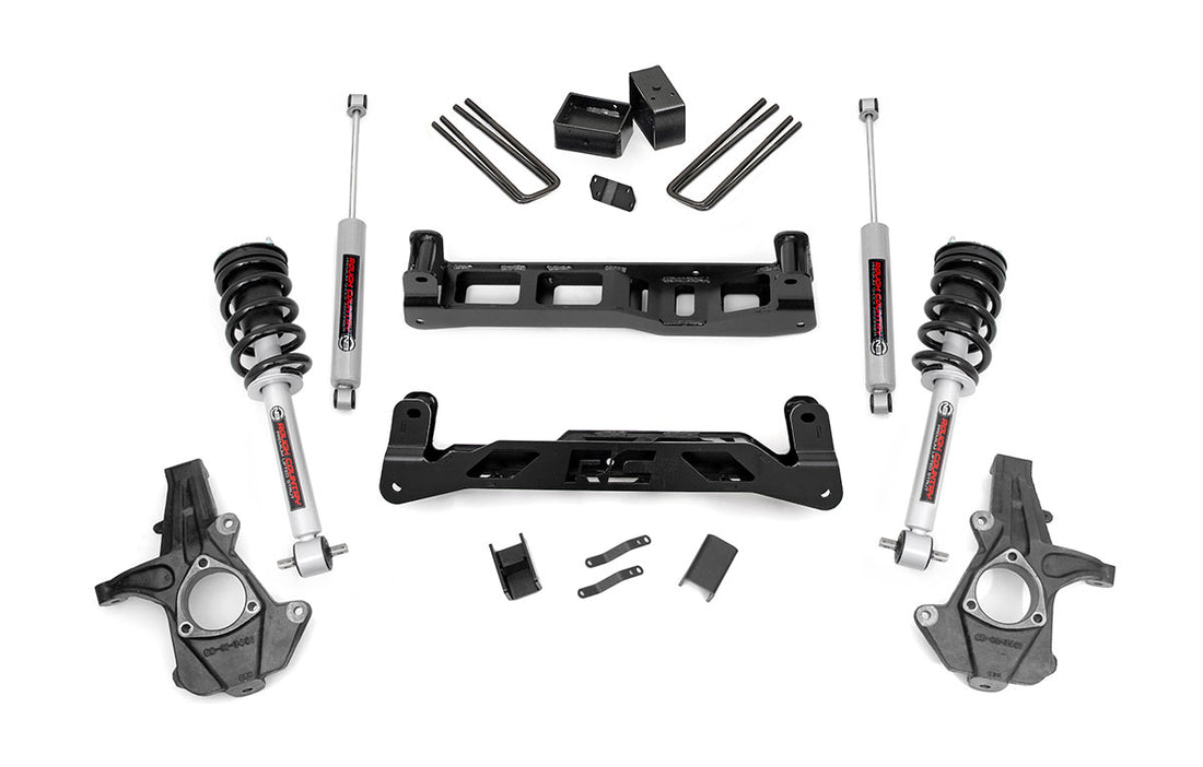 Rough Country 5 Inch Lift Kit | Chevy/GMC 1500 (14-18) - Stock Cast Steel / N3 Struts w/N3 Rear Shocks