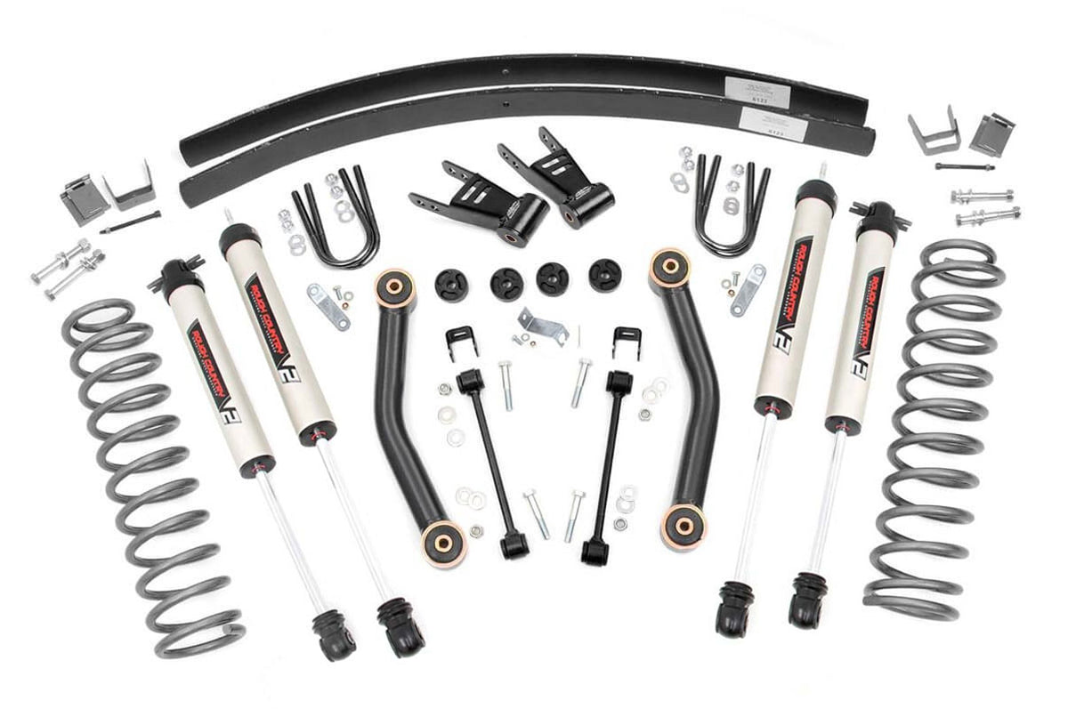 Rough Country 4.5 Inch Lift Kit | Rear AAL | Jeep Cherokee XJ 2WD/4WD (1984-2001) - V2 Monotube