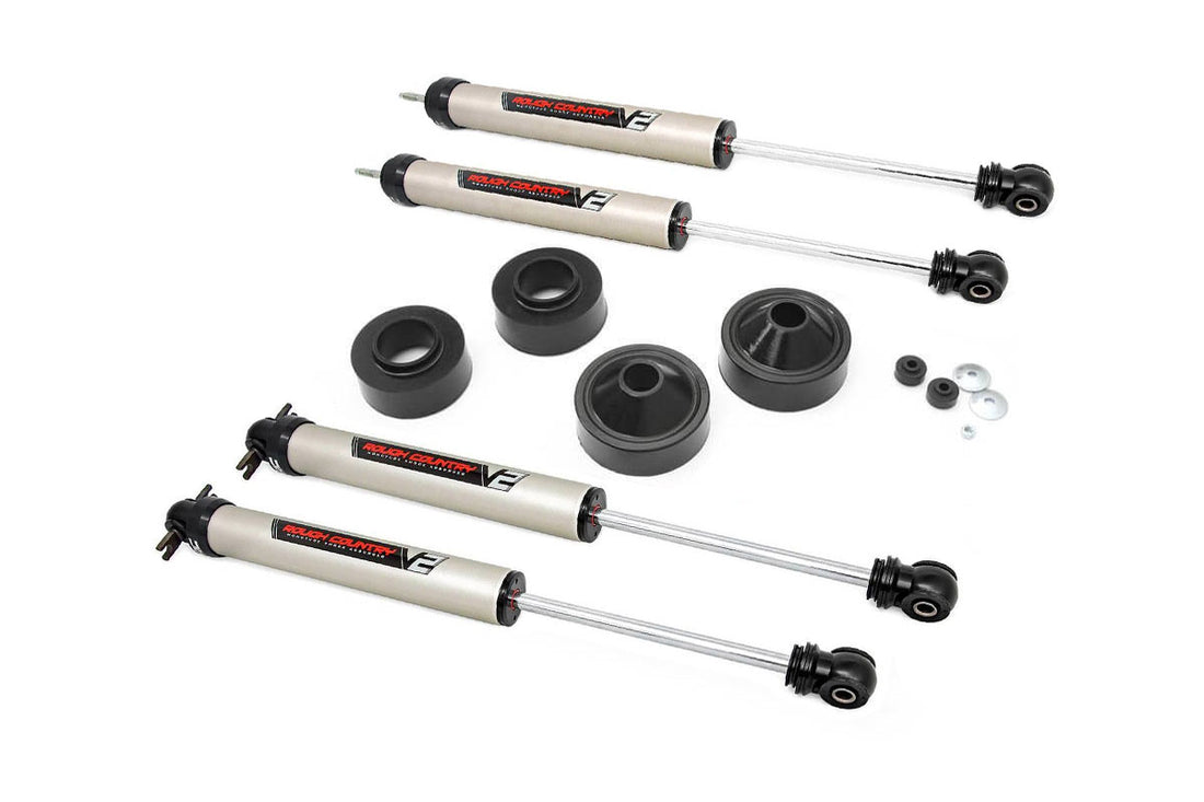 Rough Country 1.75 Inch Lift Kit | Jeep Wrangler JK (2007-2018) - V2 Monotube