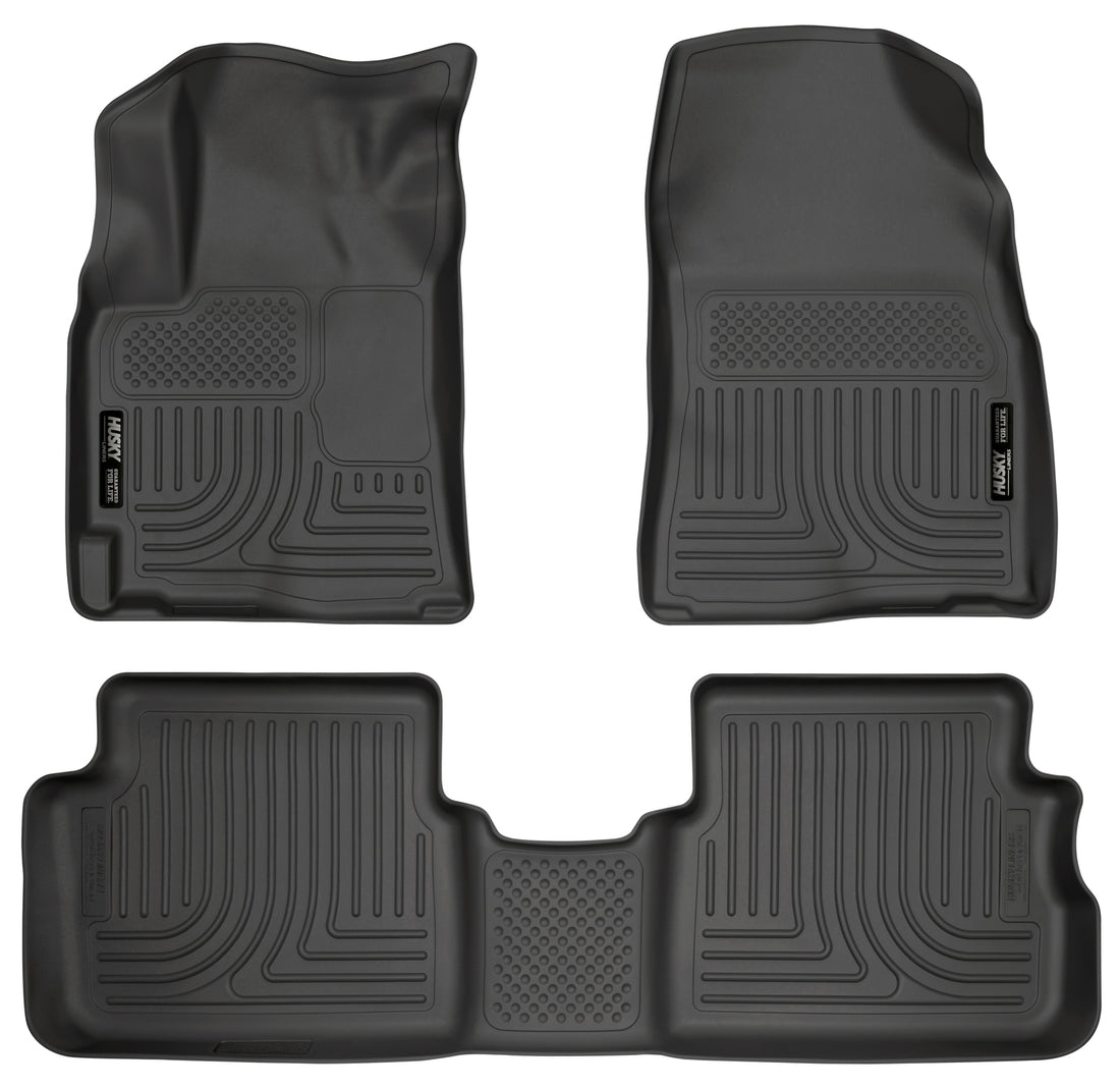 Husky Liners WeatherBeater Front & Second Seat Floor Liners - 3 Piece Fits 2009-2010 Pontiac Vibe, 2009-2013 Toyota Corolla, Matrix