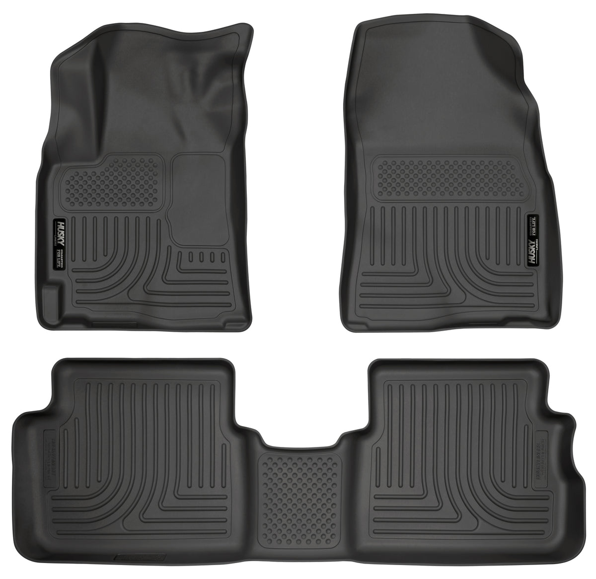 Husky Liners WeatherBeater Front & Second Seat Floor Liners - 3 Piece Fits 2009-2010 Pontiac Vibe, 2009-2013 Toyota Corolla, Matrix