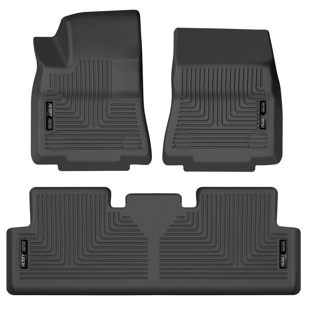 Husky Liners WeatherBeater Front & Second Seat Floor Liners - 3 Piece Fits 2020-2025 Tesla Model Y