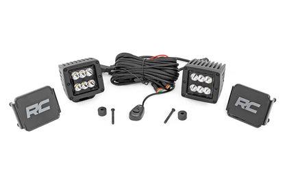 Rough Country LED Ditch Light Kit | Cowl Mount | Jeep Gladiator JT/Wrangler JL (18-26)