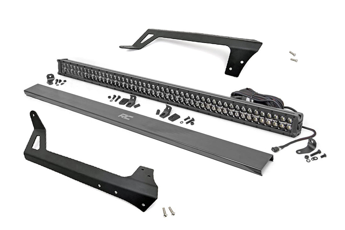Rough Country LED Light Mounts | Jeep Wrangler JK (07-18) - Black Series w/ White DRL