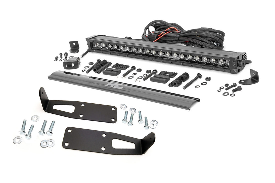 Rough Country LED Bumper Mount | Ram 2500/3500 4WD (2010-2018) - Black Series w/ White DRL
