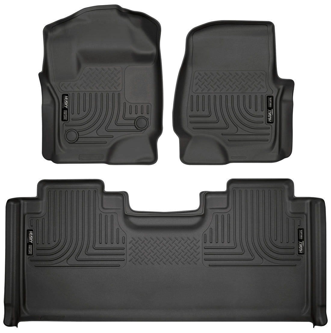 Husky Liners WeatherBeater Front & Second Seat Floor Liners - 3 Piece Fits 2017-2026 Ford F250/F350