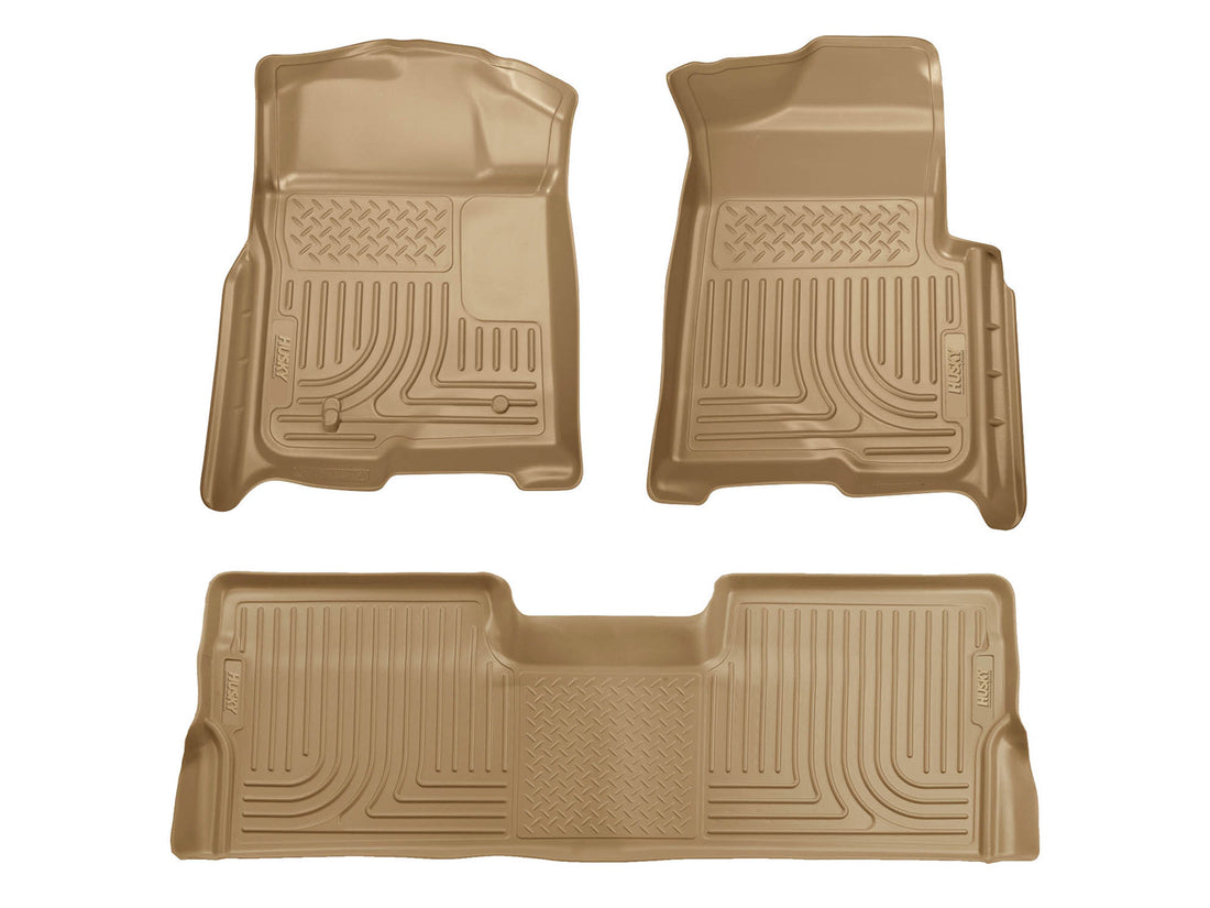 Husky Liners WeatherBeater Front & Second Seat Floor Liners - 3 Piece Fits 2009-2014 Ford F150