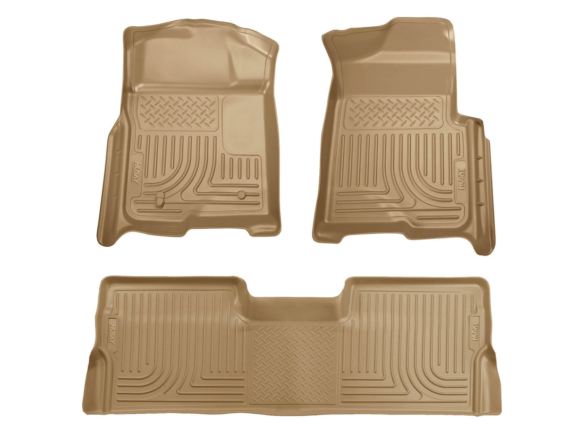Husky Liners WeatherBeater Front & Second Seat Floor Liners - 3 Piece Fits 2009-2014 Ford F150