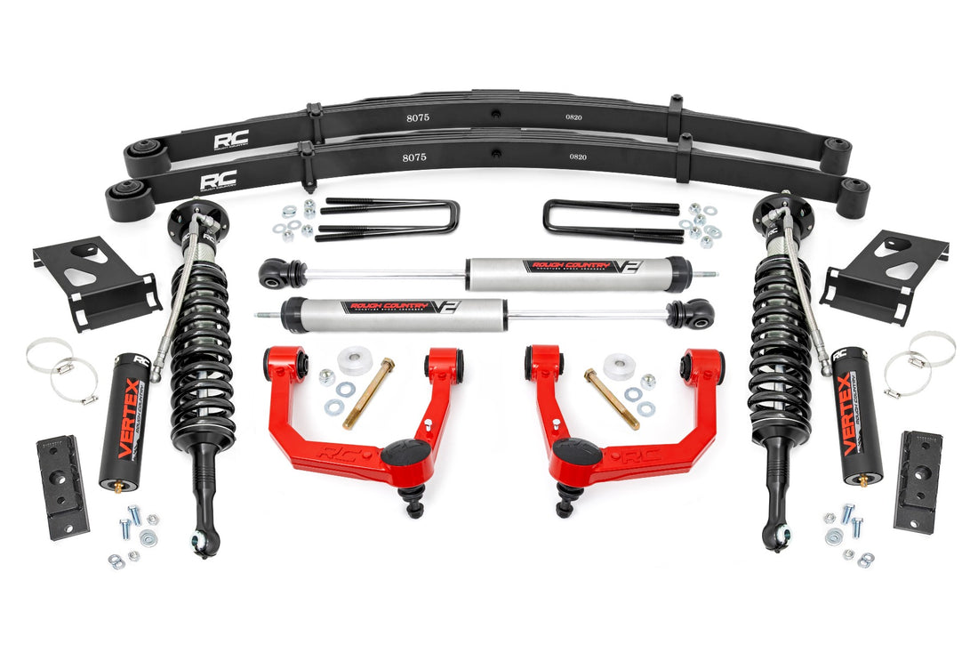 Rough Country 3.5 Inch Lift Kit | Toyota Tacoma 2WD/4WD (2005-2023) - Red / Vertex Coilovers w/V2 Rear Shocks