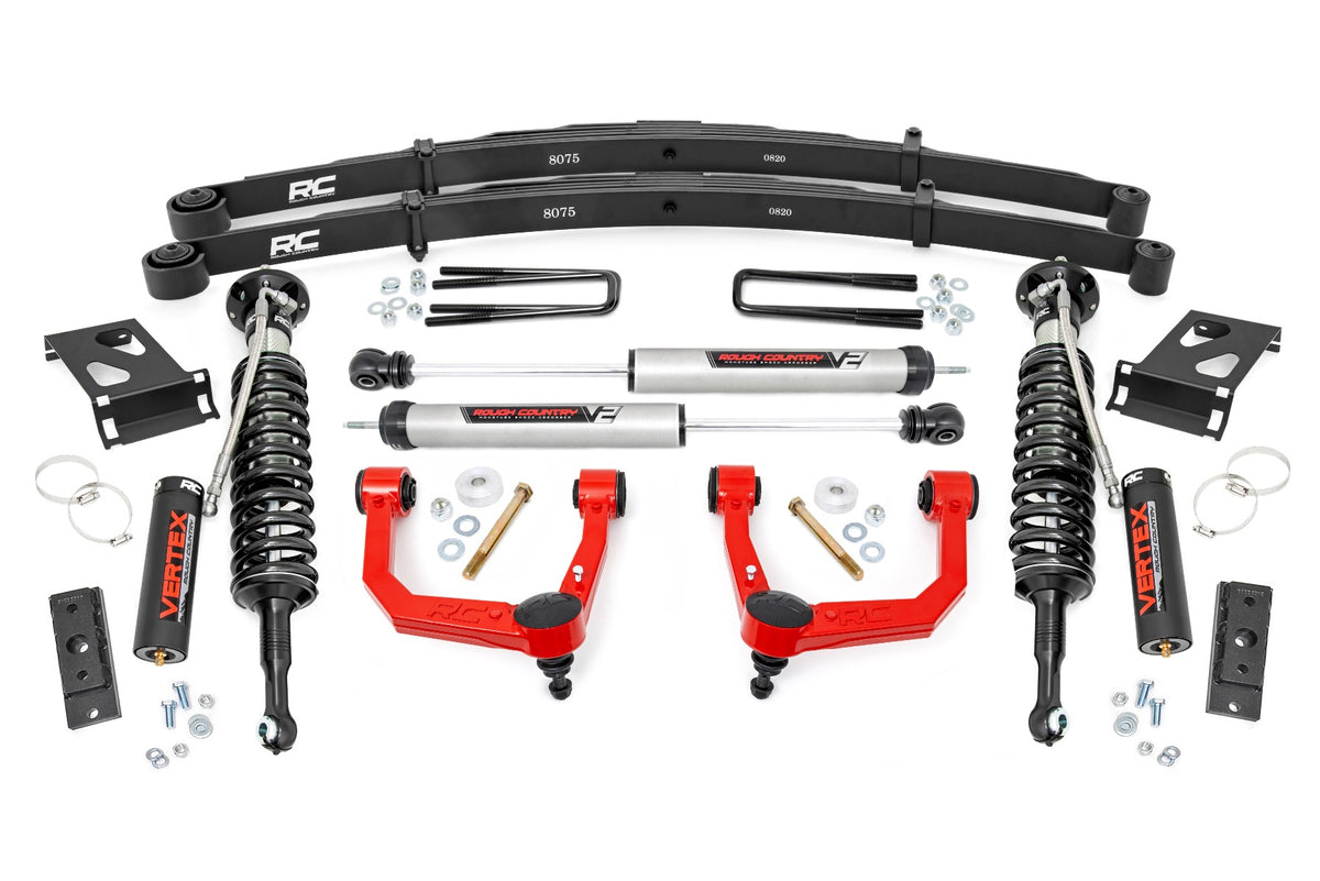 Rough Country 3.5 Inch Lift Kit | Toyota Tacoma 2WD/4WD (2005-2023) - Red / Vertex Coilovers w/V2 Rear Shocks