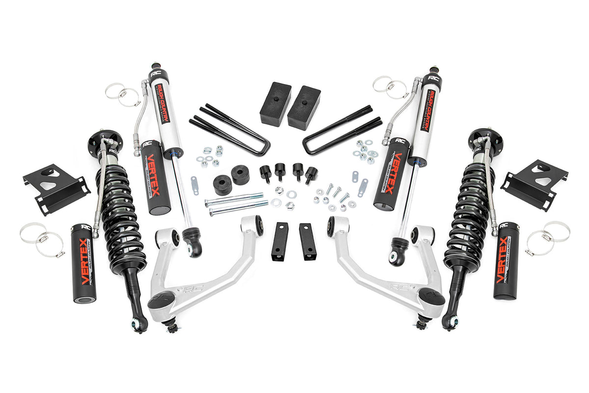 Rough Country 3.5 Inch Lift Kit | Toyota Tundra 2WD/4WD (2007-2021) - Aluminum / Vertex Reservoir Coilovers (4WD Only) / Vertex Reservoir Shocks