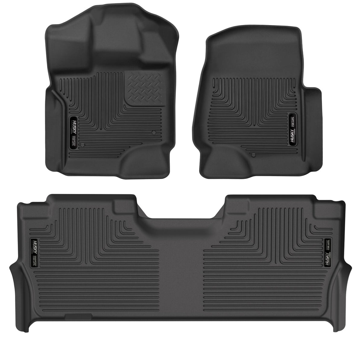Husky Liners WeatherBeater Front & Second Seat Floor Liners - 3 Piece Fits 2017-2026 Ford F250/F350/F450