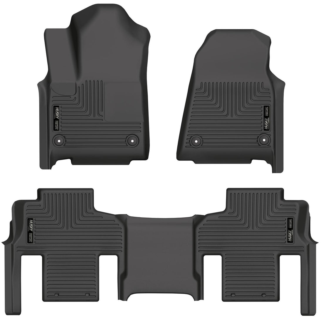 Husky Liners WeatherBeater Front & Second Seat Floor Liners - 3 Piece Fits 2022-2025 Jeep Grand Wagoneer