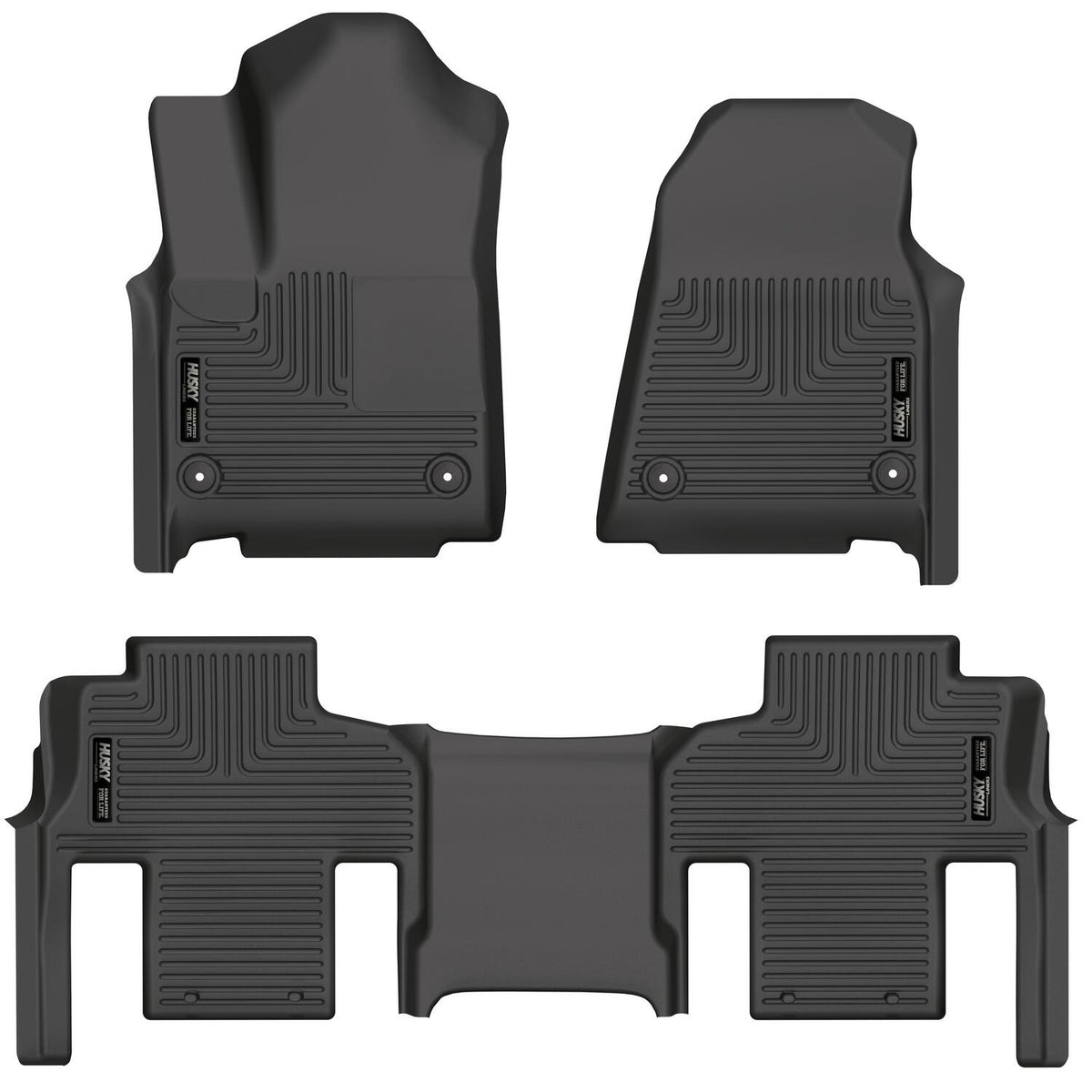 Husky Liners WeatherBeater Front & Second Seat Floor Liners - 3 Piece Fits 2022-2025 Jeep Grand Wagoneer