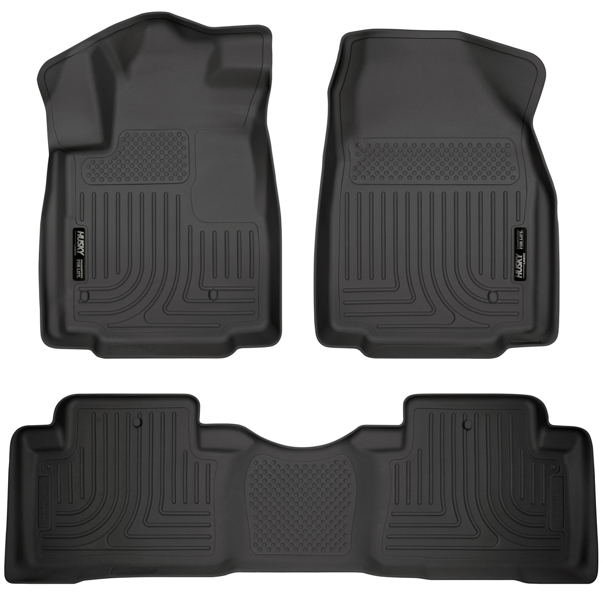 Husky Liners WeatherBeater Front & Second Seat Floor Liners - 3 Piece Fits 2009-2015 Honda Pilot