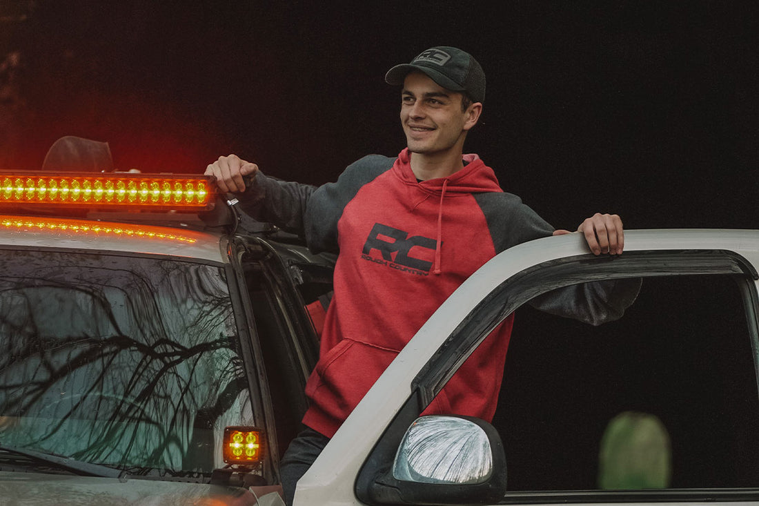 Rough Country Red & Gray Hoodie - Men