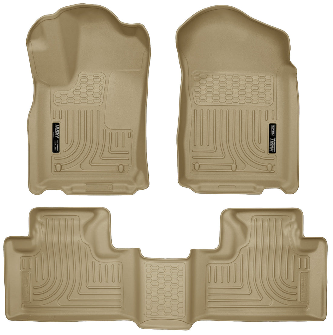 Husky Liners WeatherBeater Front & Second Seat Floor Liners - 3 Piece Fits 2011-2015 Dodge Durango, Jeep Grand Cherokee