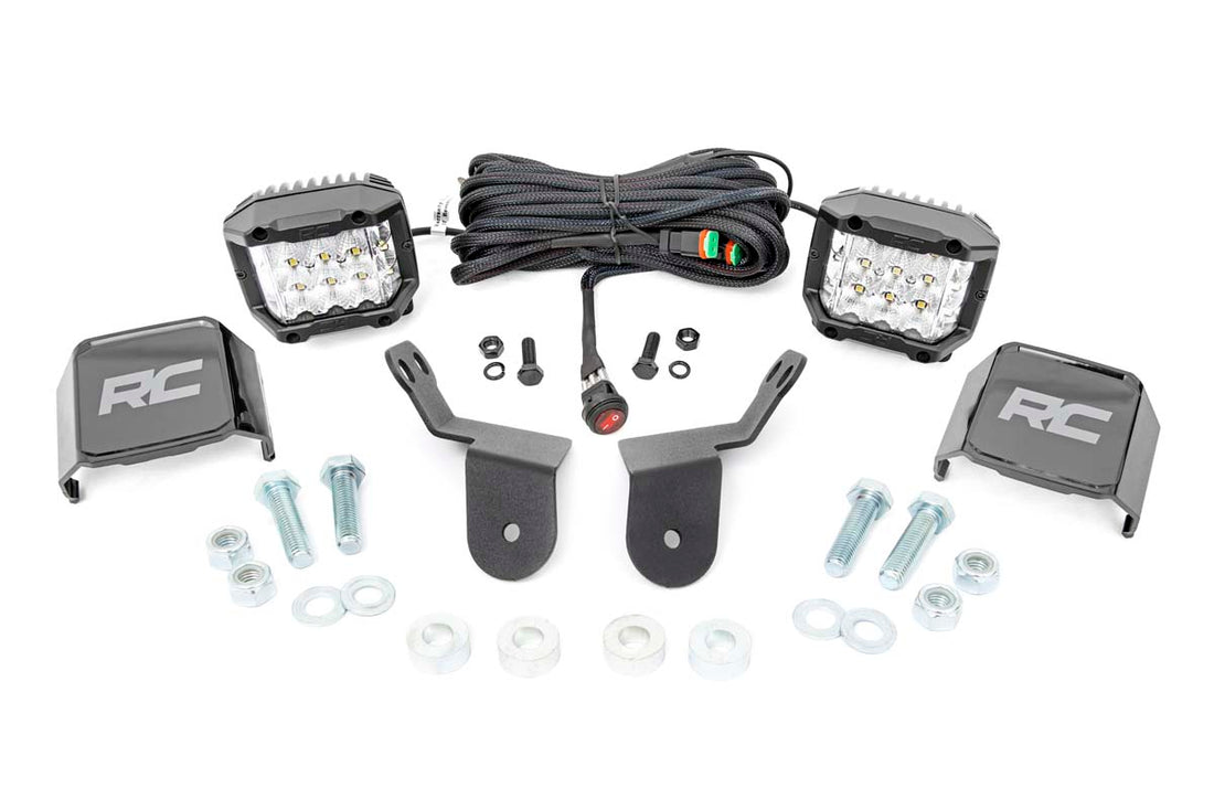 Rough Country LED Cube Light Kit | Forward Facing | Honda Pioneer 1000/Pioneer 1000-5 - 3-inch Osram Wide Angle Series