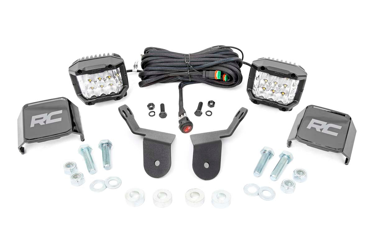 Rough Country LED Cube Light Kit | Forward Facing | Honda Pioneer 1000/Pioneer 1000-5 - 3-inch Osram Wide Angle Series