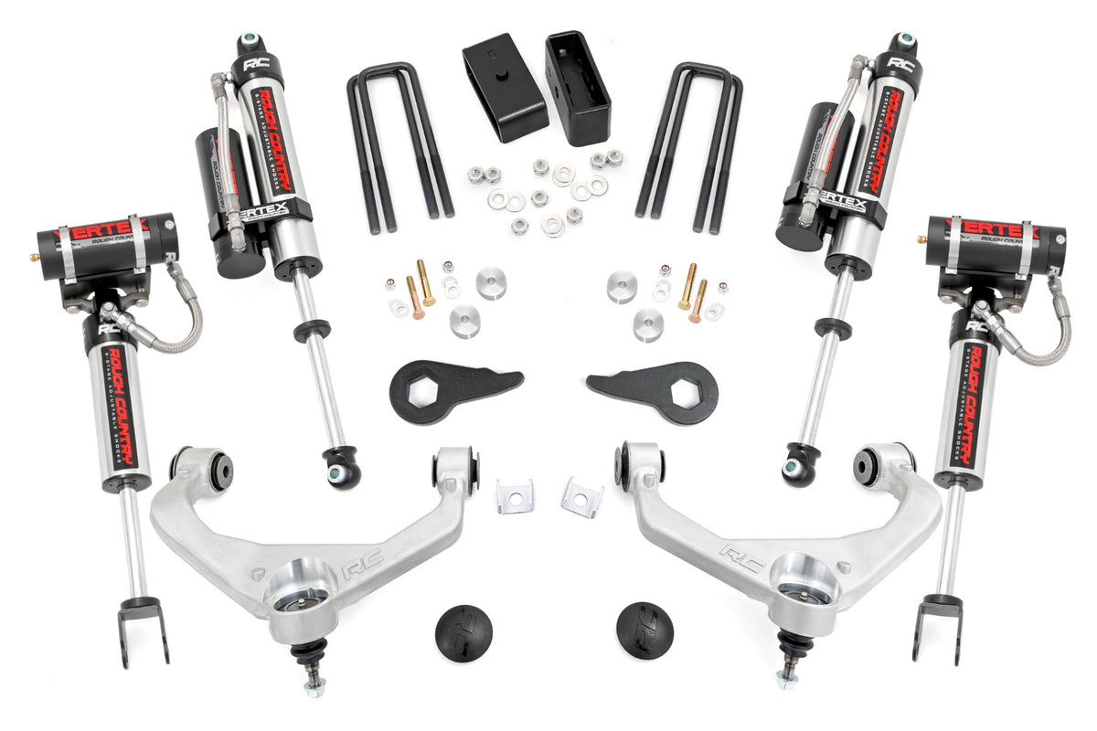 Rough Country 3.5 Inch Lift Kit | Chevy/GMC 2500HD/3500HD 2WD/4WD (11-19) - Yes / Aluminum / Vertex Reservoir
