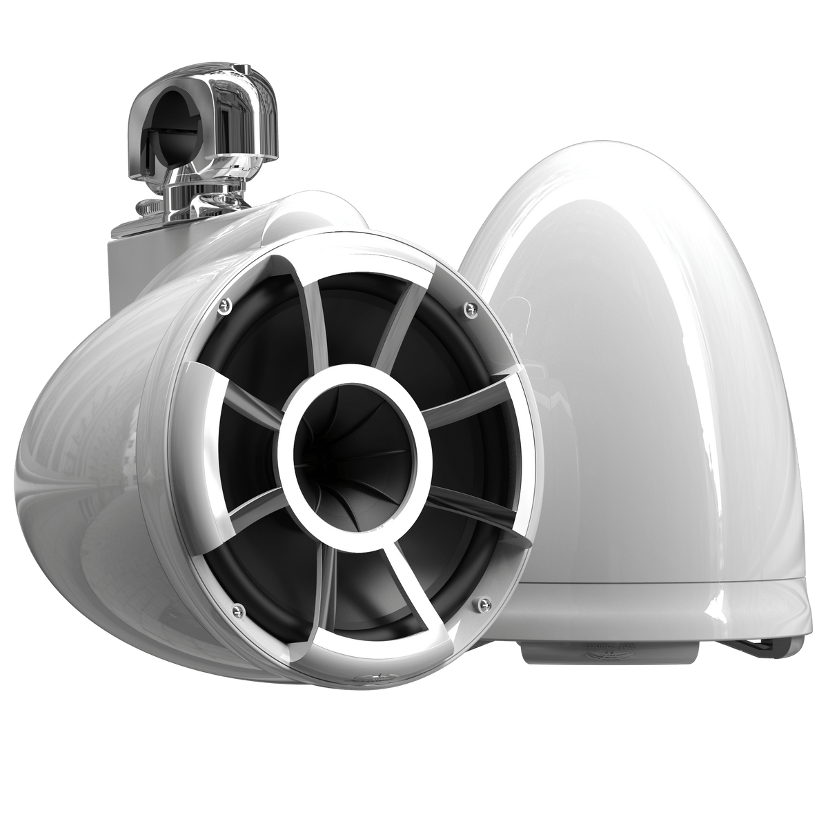REV 10 W V2 | Gloss White Revolution Series 10-inch Tower Speakers