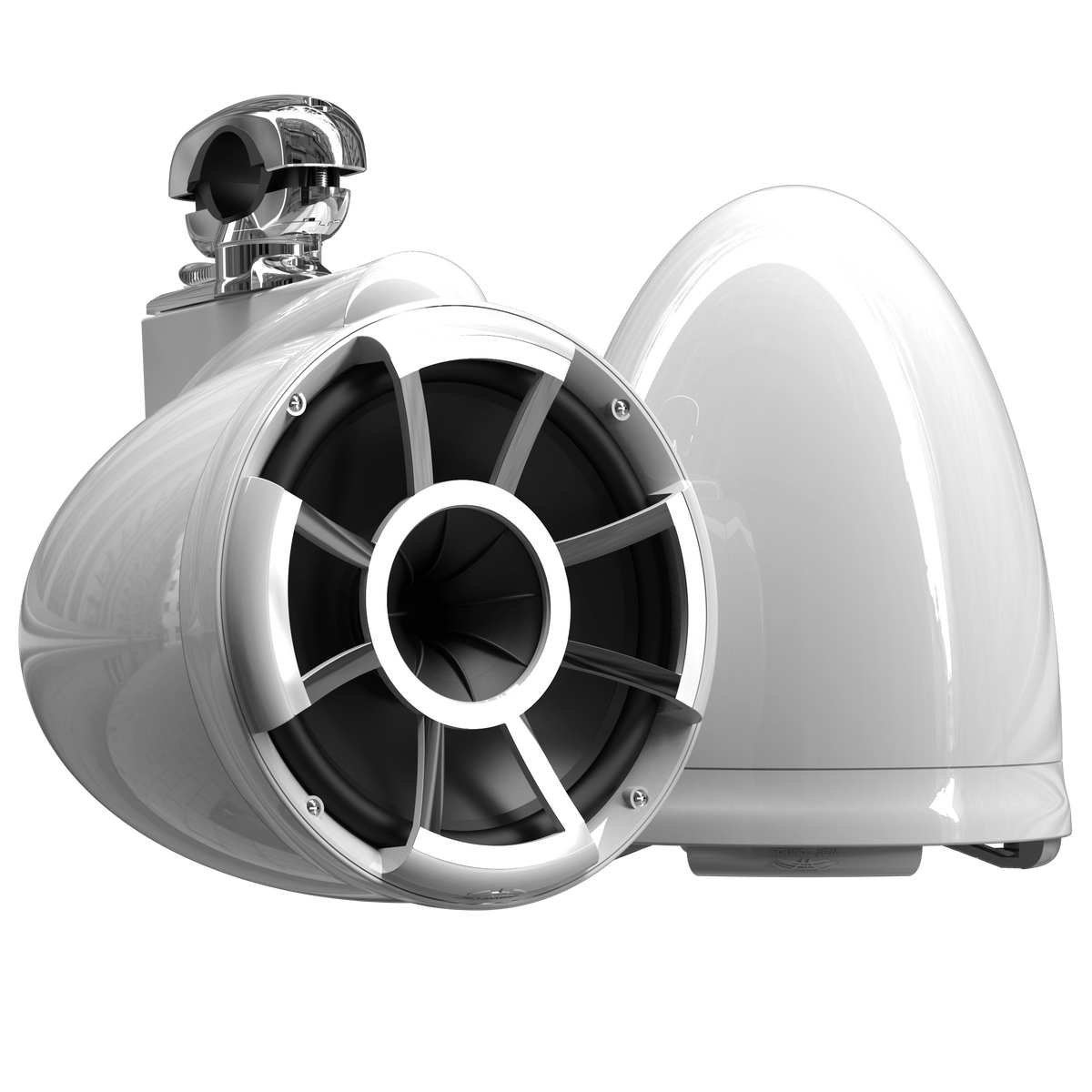 REV 10 W V2 | Gloss White Revolution Series 10-inch Tower Speakers