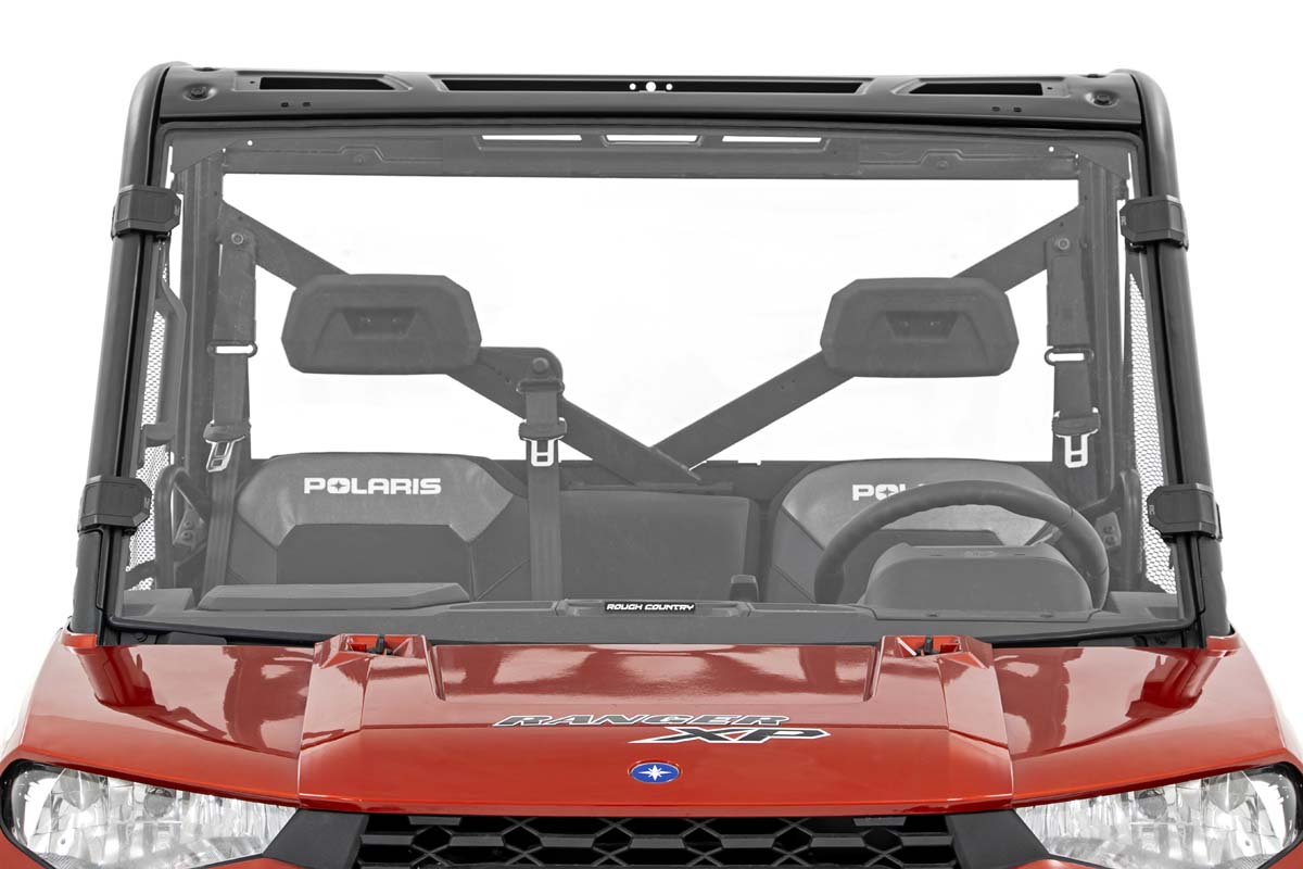 Rough Country Full Windshield | Scratch Resistant | Polaris Ranger 1000/Ranger XP 900/1000