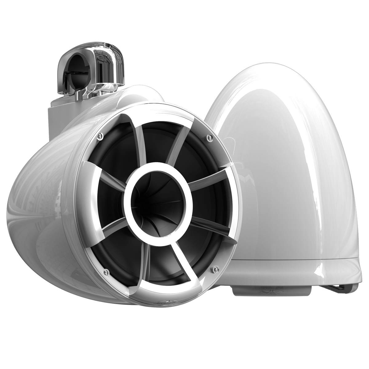 REV 10 W V2 | Gloss White Revolution Series 10-inch Tower Speakers