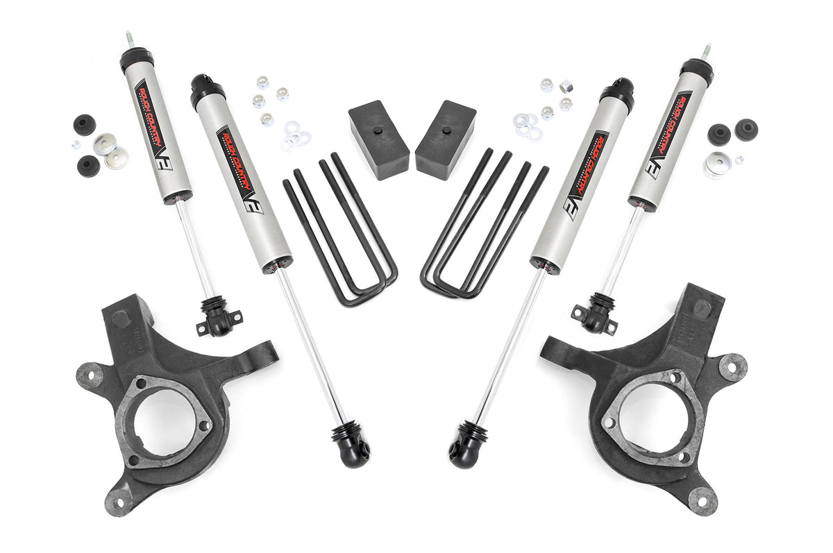 Rough Country 3 Inch Lift Kit | Chevy Silverado & GMC Sierra 1500 2WD (1999-2006 & Classic) - V2 Monotube