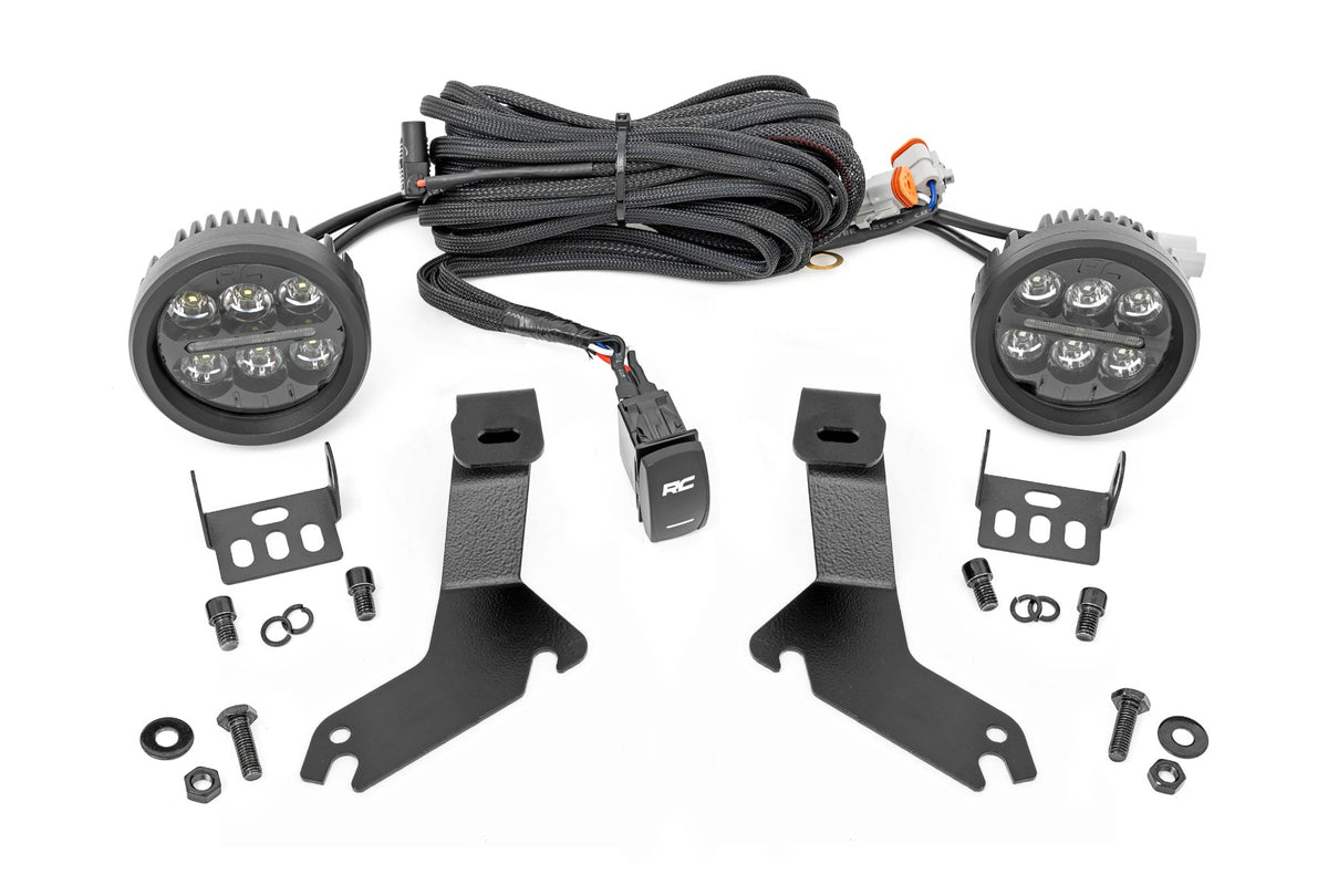 Rough Country LED Ditch Light Kit | Chevy Silverado 1500 (1999-2006) - 3.5" Round w/ Amber DRL