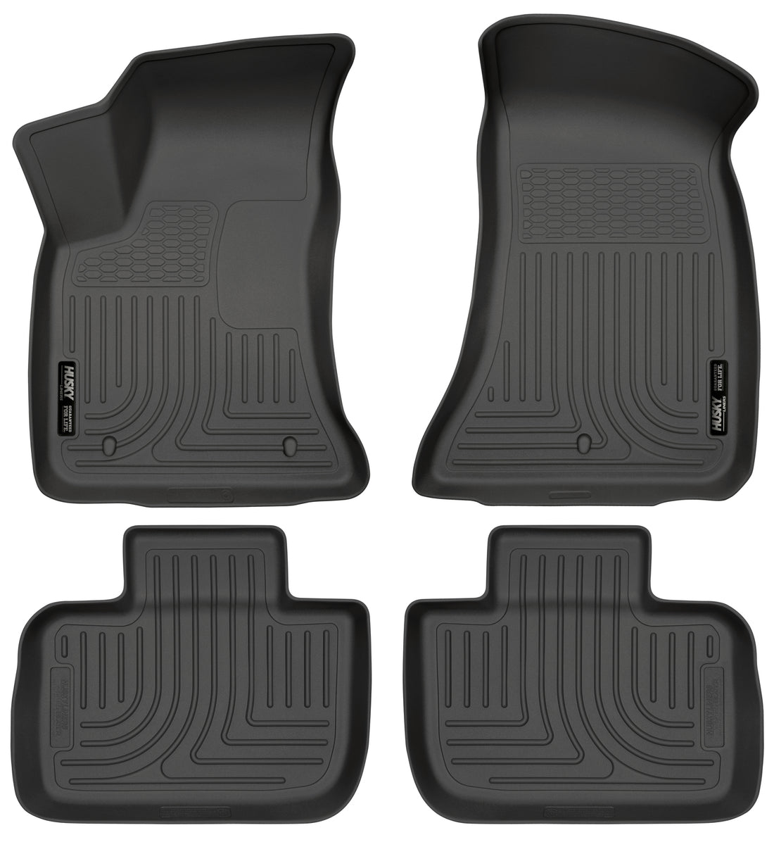 Husky Liners WeatherBeater Front & Second Seat Floor Liners - 4 Piece Fits 2011-2022 Chrysler 300, 2011-2023 Dodge Charger
