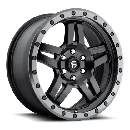 Fuel Off-Road Anza Wheel | 5x5 (5x127) Bolt Pattern - Matte Black Gun Metal Ring / 17x8.5 / -6mm (4.51" BS)
