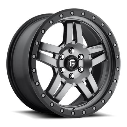 Fuel Off-Road Anza Wheel | 15x10 | -43mm | 5x4.5 (5x114.3) Bolt Pattern - Matte Gunmetal Black Bead Ring