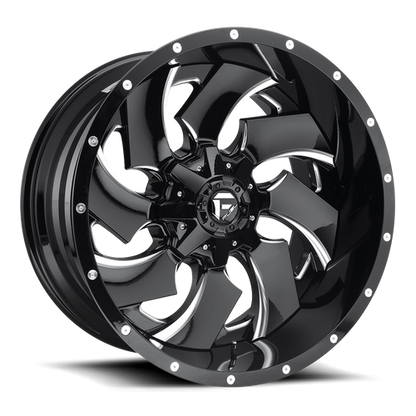 Fuel Off-Road D574 Cleaver Wheel | 8x6.5 (8x165.1) Bolt Pattern - Gloss Black Milled / 17x9 / +1mm (5.04" BS)