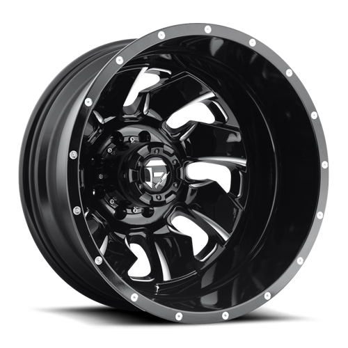 Fuel Off-Road D574 Cleaver Wheel | 8x200 Bolt Pattern - Gloss Black Milled / 20x8.25 / -202mm (-3.33" BS)