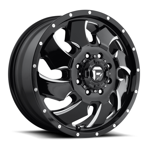 Fuel Off-Road D574 Cleaver Wheel | 8x200 Bolt Pattern - Gloss Black Milled / 20x8.25 / +105mm (8.76" BS)