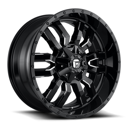 Fuel Off-Road Sledge Wheel | 22x10 | -18mm | 6x135/6x5.5 (6x135/6x139.7) Bolt Pattern - Gloss Black Milled