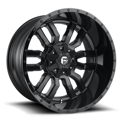 Fuel Off-Road D596 Sledge Wheel | 5x110/5x5 (5x110/5x127) Bolt Pattern - Matte Black Gloss Black Lip / 18x8 / +35mm (5.88" BS)