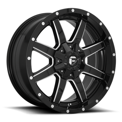 Fuel Off-Road D610 Maverick Wheel | 5x4.25/5x5 (5x108/5x127) Bolt Pattern - Gloss Black Milled / 17x8.5 / +25mm (5.73" BS)