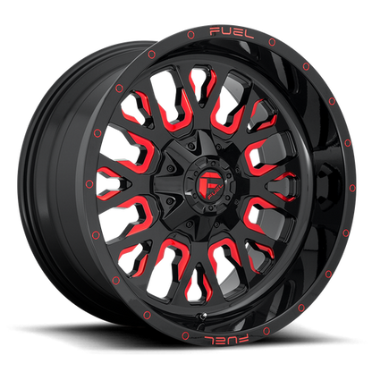 Fuel Off-Road Stroke Wheel | 17x9 | +1mm | 6x135/6x5.5 (6x135/6x139.7) Bolt Pattern - Gloss Black Red Tinted Clear