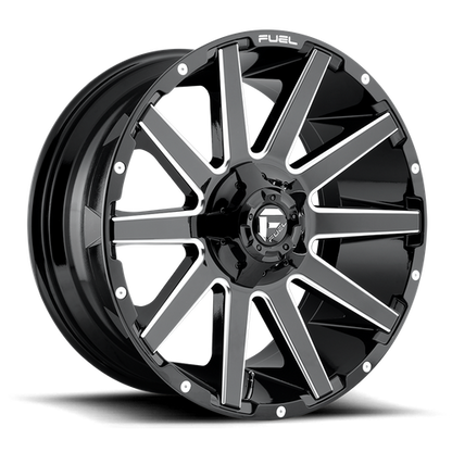 Fuel Off-Road Contra Wheel | 20x9 | +20mm | 6x135/6x5.5 (6x135/6x139.7) Bolt Pattern - Gloss Black Milled