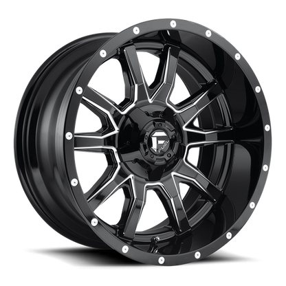 Fuel Off-Road D627 Vandal Wheel | 5x5.5/5x150 (5x139.7/5x150) Bolt Pattern - Gloss Black Milled / 17x9 / +1mm (5.04" BS)