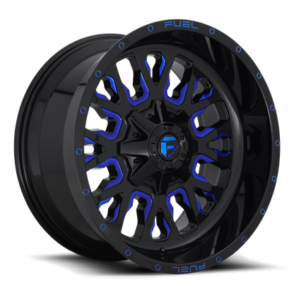Fuel Off-Road Stroke Wheel | 20x10 | -18mm | 8x180 Bolt Pattern - Gloss Black Blue Tinted Clear