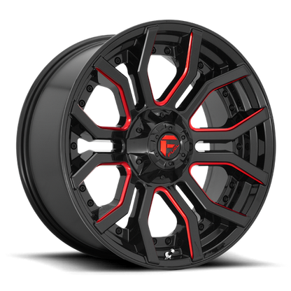 Fuel Off-Road D712 Rage Wheel | 8x170 Bolt Pattern - Gloss Black Red Tinted Clear / 24x12 / -44mm (4.77" BS)