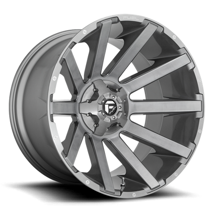 Fuel Off-Road Contra Wheel | 20x9 | +2mm | 6x135/6x5.5 (6x135/6x139.7) Bolt Pattern - Brushed Gun Metal Tinted Clear