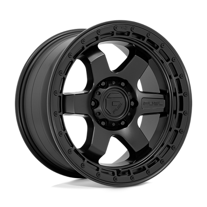 Fuel Off-Road Block Wheel | 5x5 (5x127) Bolt Pattern - Matte Black w/ Black Ring / 18x9 / +1mm (5.04" BS)