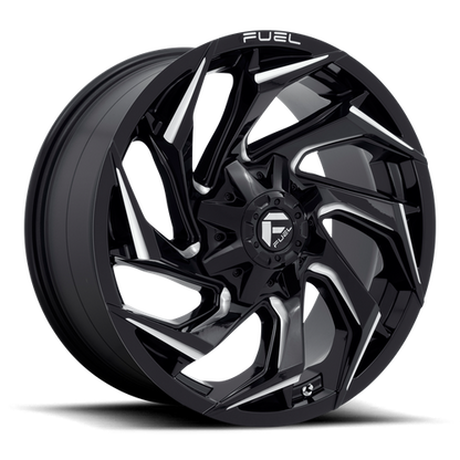 Fuel Off-Road Reaction Wheel | 6x120 Bolt Pattern - Gloss Black Milled / 20x9 / +8mm (5.31" BS)